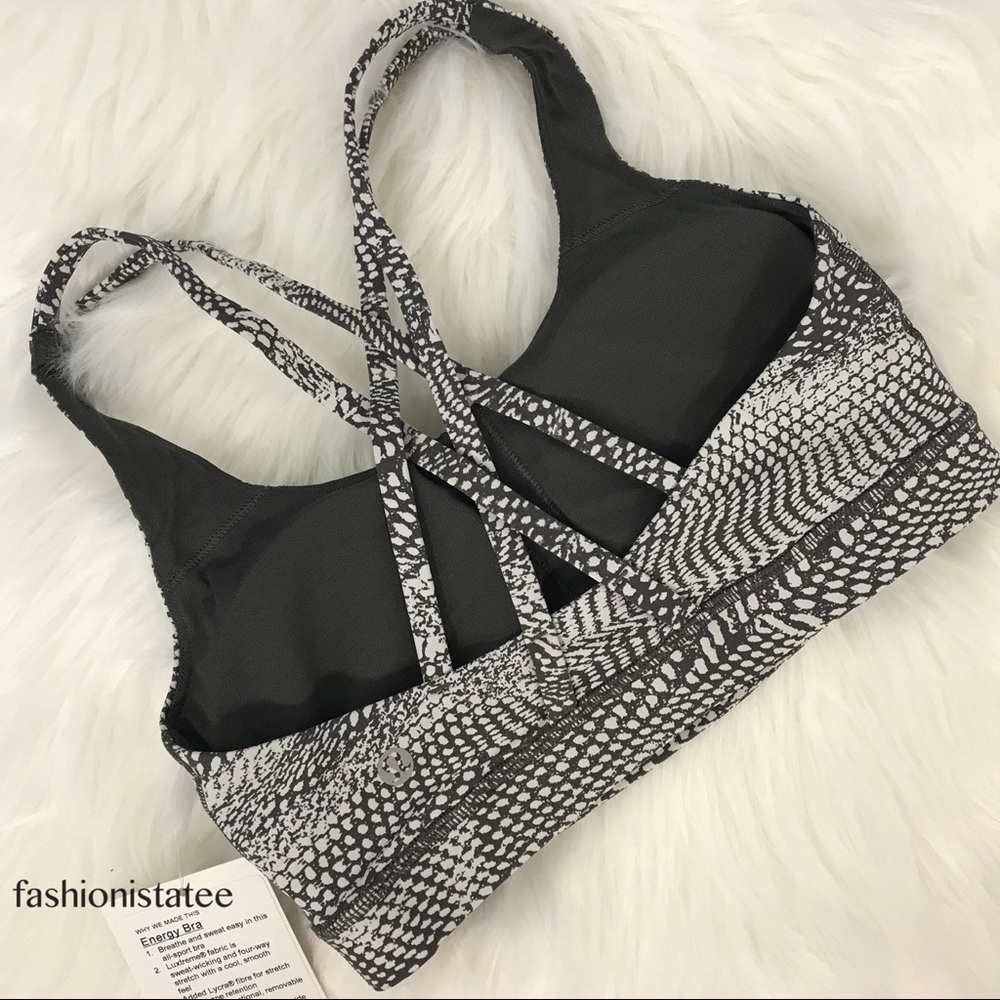 NWT lululemon energy bra swerve vapor metal grey